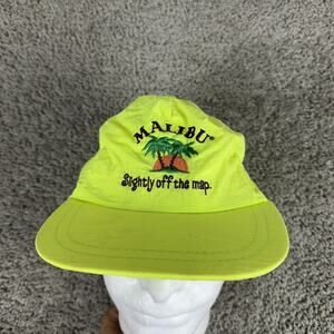 Malibu Hat Cap Snap Back Palm Tree Slightly Off The Map Embroidered Mens
